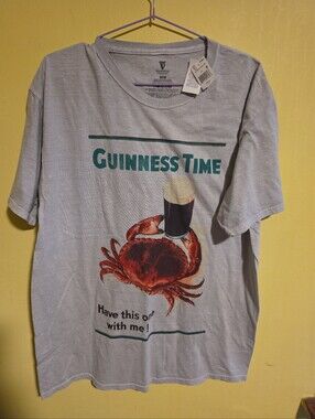 NWT Guinness Crab Time Men's Size Medium T-Shirt "Have This One With Me!" Beer